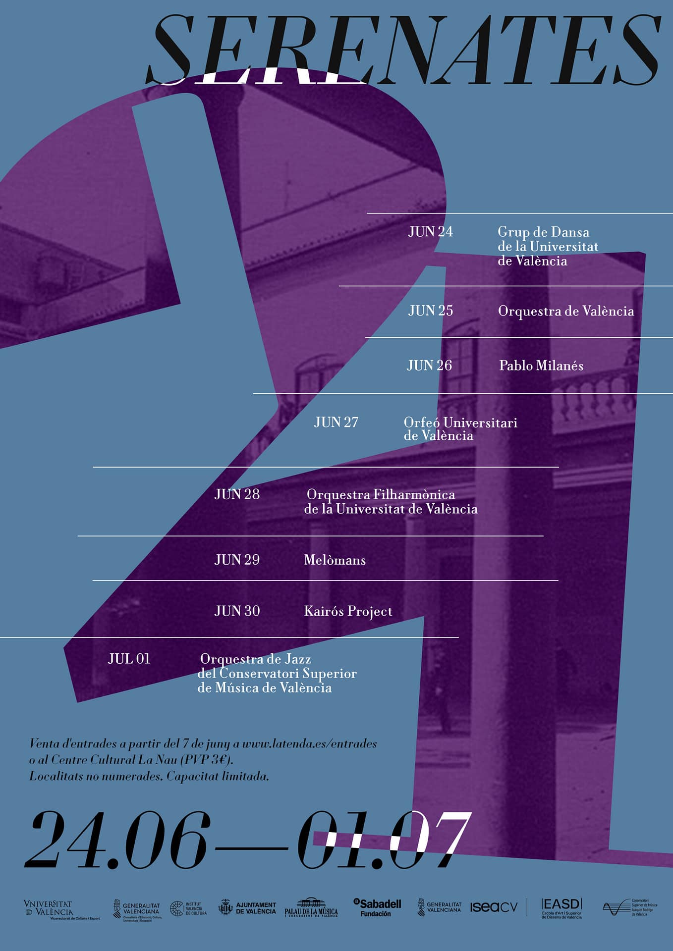 imagen del poster de serenates 2021 con programación del festival y fechas